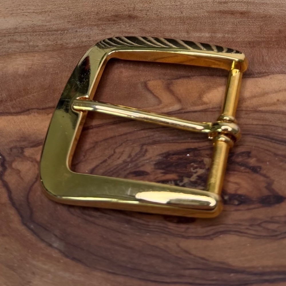 Unbranded Belt Buckle Men Gold Rectangular Polished Classic Minimalist 2 x2"‎